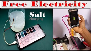 Free Electricity Energy Generator With Salt And Water For Charging Phone [upl. by Eyma]