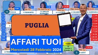 Affari tuoi mercoledì 28 febbraio 2024 con la Puglia I pacchi aperti in ordine [upl. by Culberson]