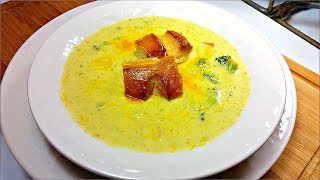 Cheddar Broccoli Soup in Bread Bowls [upl. by Eiffe]