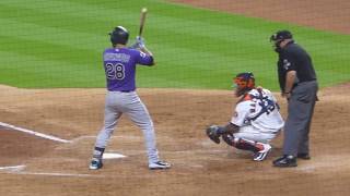 Nolan Arenado at batgamewinning home run against Justin VerlanderRockies vs Astros81418 [upl. by Ahsiekyt]