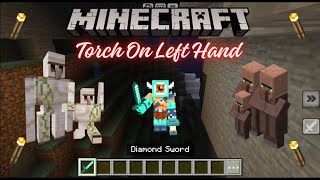 Torch on Left Hand in Minecraft  Minecraft Hindi [upl. by Ennairod]