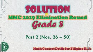 Solution to MMC 2019 Elimination Round Grade 8 Part 2 [upl. by Arodal]