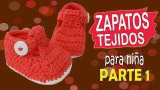 Zapatitos de niña tejidos a crochet  parte 12 [upl. by Irpac]