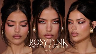 ROSY PINK VALENTINES MAKEUP TUTORIAL [upl. by Lefty]