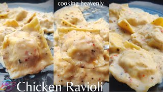 Chicken Ravioli Pasta  White Sauce Chicken Ravioli Pasta  Ravioli Pasta Recipe  cooking heavenly [upl. by Harlan]