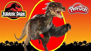 HUEVO GIGANTE de VELOCIRAPTOR FOSIL de JURASSIC WORLD Plastilina Play doh en Español [upl. by Na]