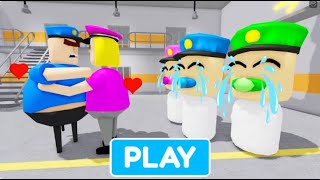 Police Family Escape Police Barry the Beast vs Barry the Granny Group  Walkthrough obby roblox [upl. by Ahsinelg]