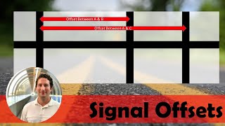 Offsets for Traffic Signal Timing and Design  NCEES Civil Engineering PE Exam Section 542 [upl. by Ahseinar]