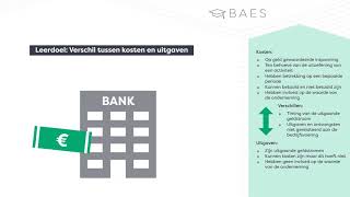 Het verschil tussen kosten en uitgaven  BAES Education [upl. by Ermanno]