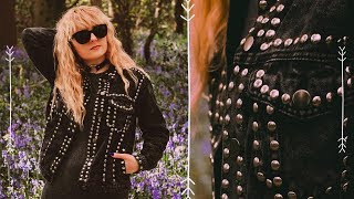 EASY DIY Studded Denim Jacket TUTORIAL  Rock Punk Style  FASHION DIY [upl. by Kammerer592]