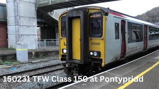 150231 TFW Class 150 leaving Pontypridd with a Service to Merthyr Tydfil 121124 [upl. by Gabel53]