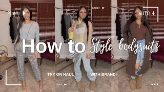 HOW TO STYLE BODYSUITS AMAZON FASHION TRY ON HAUL [upl. by Dulci420]