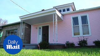 Muhammad Alis Kentucky childhood bright pink house restored  Daily Mail [upl. by Rehtul]