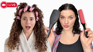 WATCH OUR UPDATED CURLY HAIR STYLING ROUTINES LIVE  QampA [upl. by Atilal]