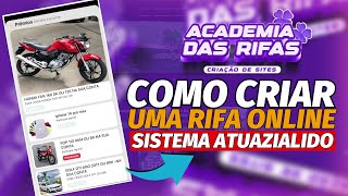 💥COMO CRIAR UMA RIFA PELO CELULAR SISTEMA DE RIFAS ATUALIZADO [upl. by Lucio825]