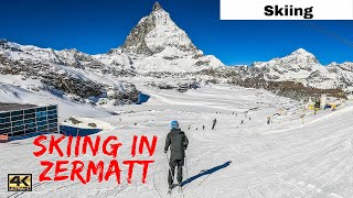 Zermatt Skiing  Klein Matterhorn to Schwarzsee  Skiing in Switzerland [upl. by Yacov]