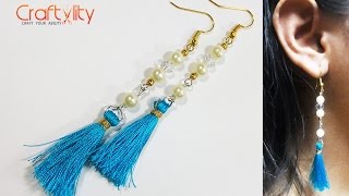 DIY Pearl Tassel Earrings Tutorial How to Make Handmade Pearl Tassel Earrings [upl. by Josephine]