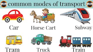 common modes of transport in english to hindi गाड़ी के नाम अंग्रेजी भाषा में 🚗 [upl. by Cristal]