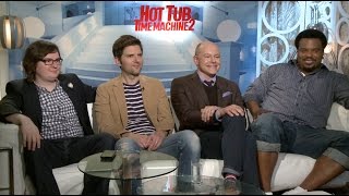 Hot Tub Time Machine 2 Interview Craig Robinson Rob Corddry Adam Scott and Clark Duke [upl. by Relluf855]