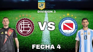 LANUS VS ARGENTINOS JR  FECHA 4  DIVISION 3 [upl. by Glory]