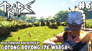 Bangun Desa TERBESAR dan AUTOPILOT with 176 Population Tribe Primitive Builder Indonesia Part 6 [upl. by Eimia]