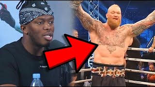 KSI Calls Out Hafthor Bjornsson After Eddie Hall Fight [upl. by Ailama898]