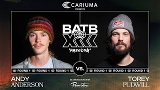 BATB 13 Andy Anderson Vs Torey Pudwill  Round 1 Battle At The Berrics Presented By Cariuma [upl. by Oeniri]