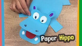 Paper Hippo Craft Idea  Easy to make DIY for kids at home [upl. by Pollak]