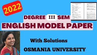 How to Solve Degree III semester English Model Question paper 2022 [upl. by Ajnot581]