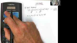 Vector Operations  Dot and Cross Products for Vectors using TI36x Pro [upl. by Bonina900]