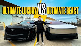 Cybertruck or Escalade which one would you buy Ultimate Luxury vs Ultimate Beast [upl. by Dygert]