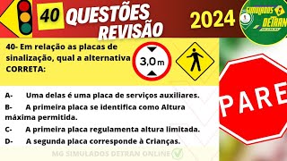 Questões da Prova teórica do Detran 2024 prova do detran 2024 simuladodetran2024 [upl. by Dorehs]