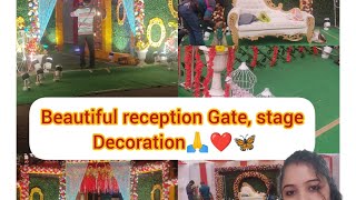 Beautiful Reception Gate Stage Decoration🙏❤️🦋 [upl. by Stochmal]