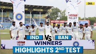 India Vs Bangladesh Highlights 2nd Test IND Beat BAN by 7 Wickets Wins Series By 20 Cricket News [upl. by Enaile309]