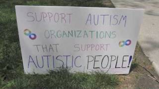 Autistic people protest Autism Speaks ASAN  Central Ohio [upl. by Chesney]