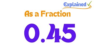 045 as a Fraction simplified form [upl. by Renato]