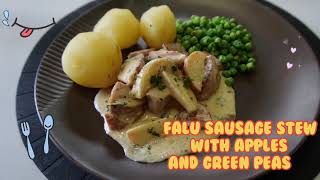 MY SWEDISH FALUKORVSAUSAGE STEW WITH APPLES AND GREEN PEAS RECIPE [upl. by Rita915]