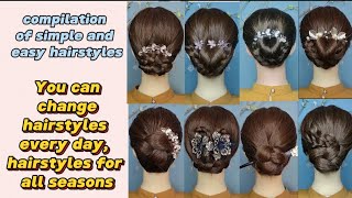 HAIR STYLE  BUN HAIRSTYLE  TYING HAIR Use these hairstyles when doing activities outside the home [upl. by Pegeen]