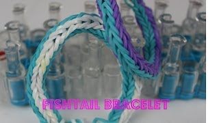 4 SIDED FISHTAIL LOOM BRACELET Loom Bracelet Tutorial For BeginnersB2cutecupcakes [upl. by Aivitnahs895]