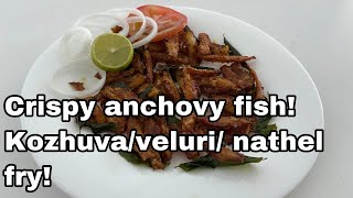 Crispy Anchovy fish fry Kozhuva Veluri Nathel fry Simple and tasty [upl. by Htebilil662]