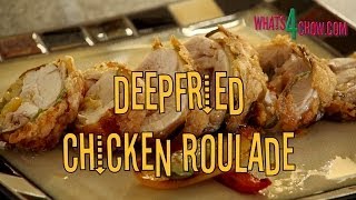 Deepfried Chicken Roulade Rolled stuffed chicken quarter crispy deepfried to perfection [upl. by Nathanael]