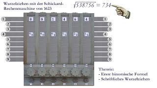 Wurzelziehen mit der SchickardRechenmaschine von 1623 [upl. by Barris852]