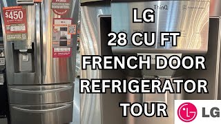 LG Refrigerator Tour  Review 28 Cu Ft French Door Fridge  W Water amp Ice Dispenser Inside 4Door [upl. by Goles]