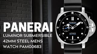 Panerai Luminor Submersible 42mm Steel Mens Watch PAM00683 Review  SwissWatchExpo [upl. by Ettecul]