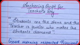 Best anchoring script for teachers day programteachers dayanchoring script for teachers day [upl. by Feeney]