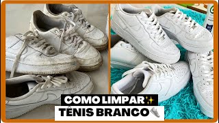 COMO LIMPAR TÊNIS BRANCO 👟✨ [upl. by Eimmat]