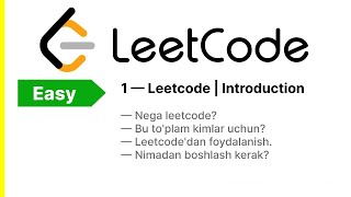 1 — Leetcode  Introduction [upl. by Derron]