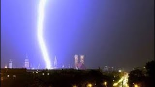 Close Lightning Strike Compilation [upl. by Ardnikal]