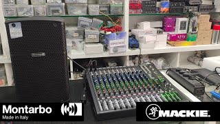 Mackie ProFX16v3 16 channel mixing console and Montarbo B108 8quot active speaker soundcheck [upl. by Arleyne]