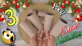 💥3 Preciosas Ideas NAVIDEÑAS🎄con Simples ROLLOS DE PAPEL HIGIÉNICO 🧻Más bello y Fácil Imposible 😱 [upl. by Eahsel]